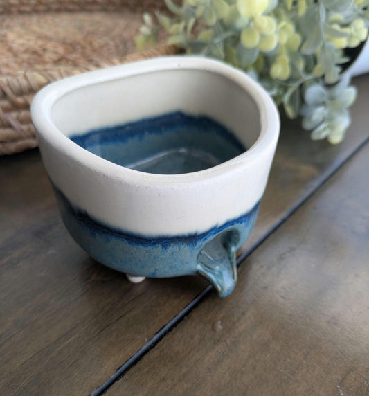 Ceramic Sponge Holder with Drain for Kitchen and Bathroom Sink