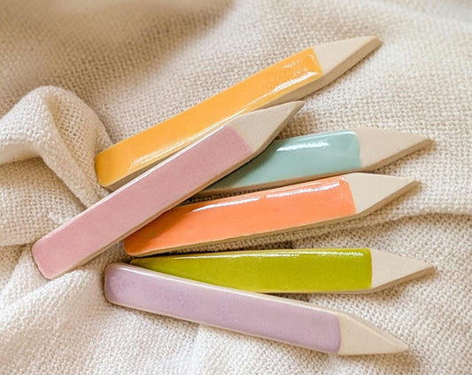 Ceramic Colorful Reusable Blank for Garden Markers/ Herb Stakes/ Vegetable and Fruits Tag for Writing Waterproof and Weather Resistant